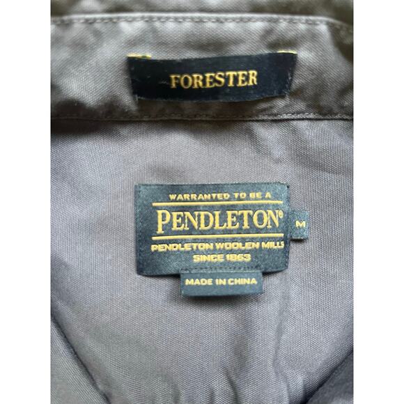 Vintage‎ Pendleton Forester Long Sleeve Button Down Blue Shirt Men’s Size Medium - Picture 4 of 7
